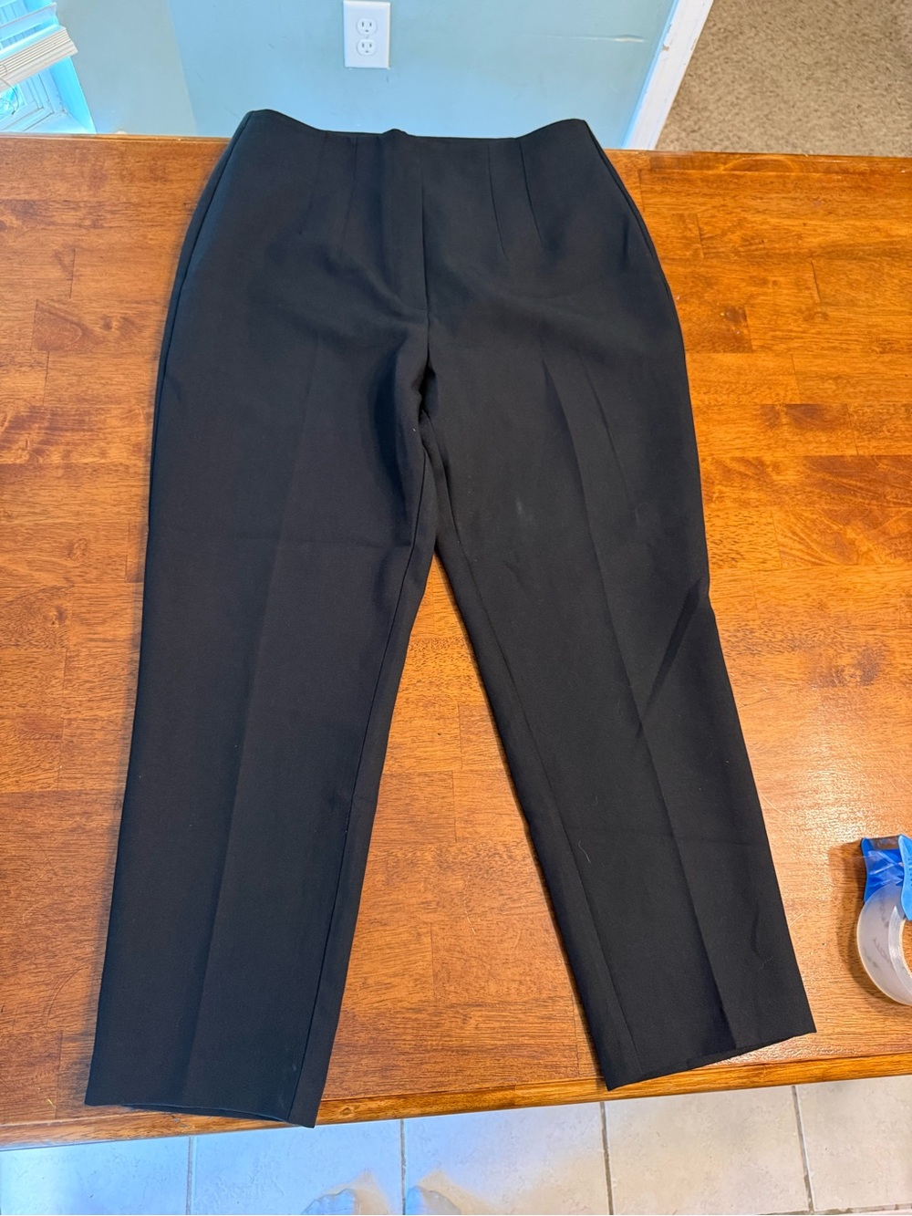 Abercrombie & Fitch Quinn Tailored Straight Pant Black High Rise Trouser Sz 30s